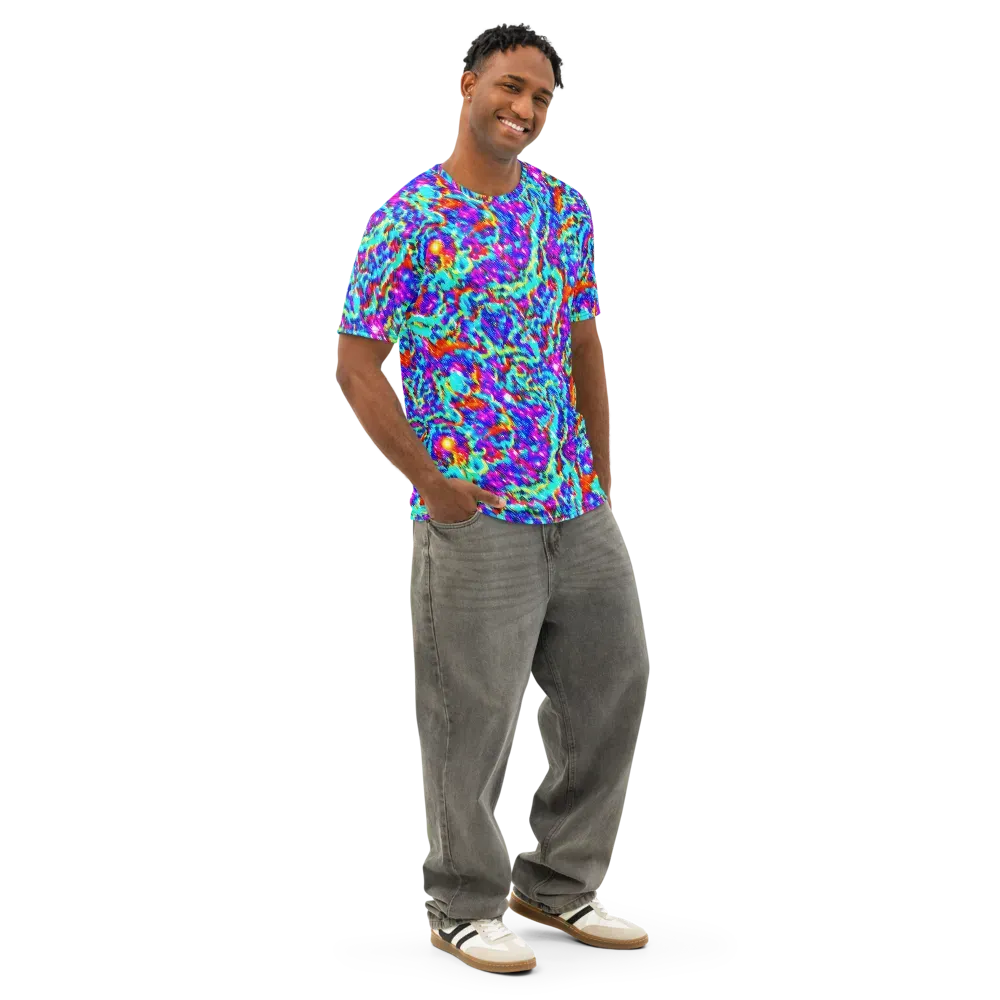 Laser Garden on Men's Cotton Crew Neck T-Shirt — Right Front