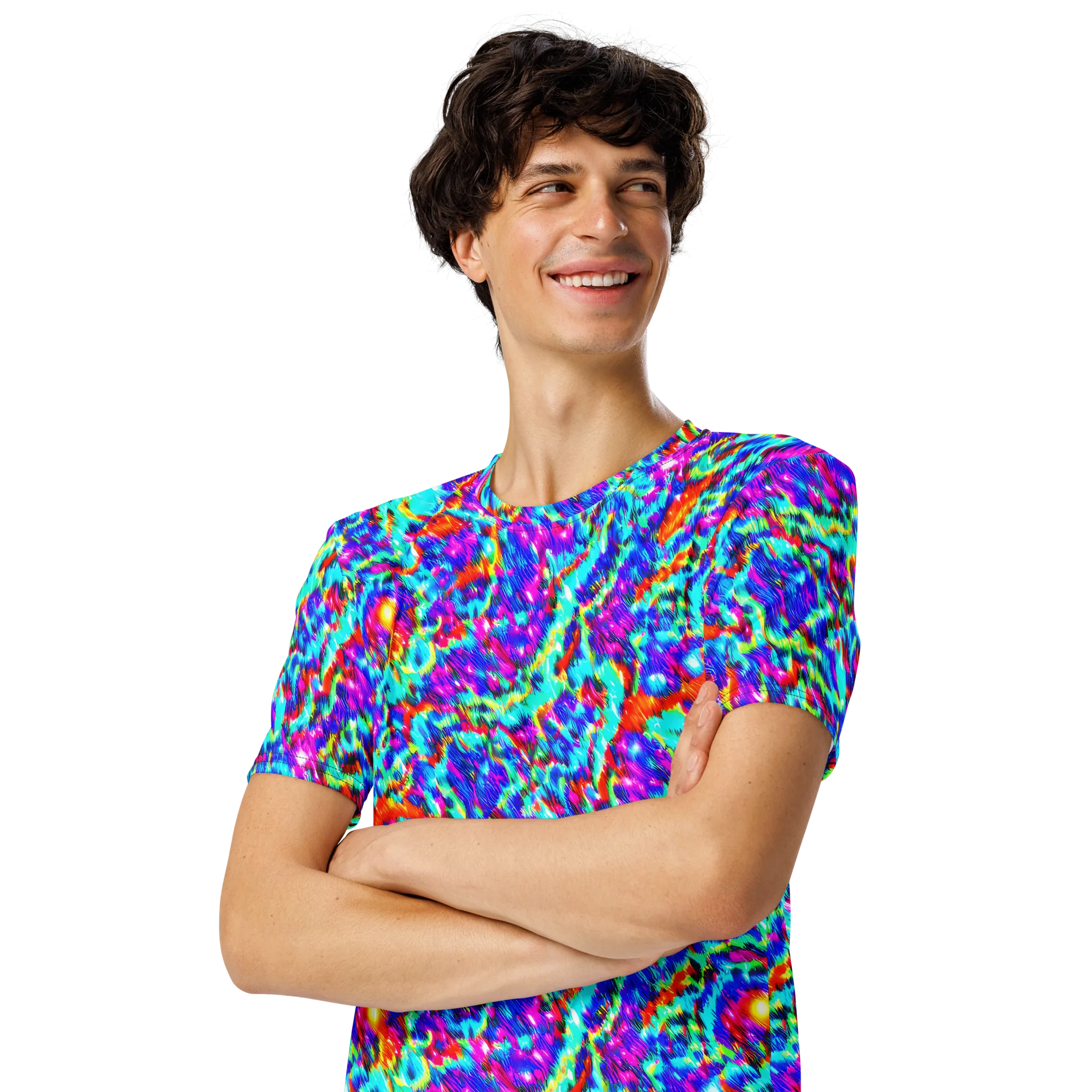 Laser Garden on Men's Crew Neck T-Shirt — Left Front