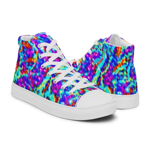 Laser Garden on a Men's High Top Canvas Shoes