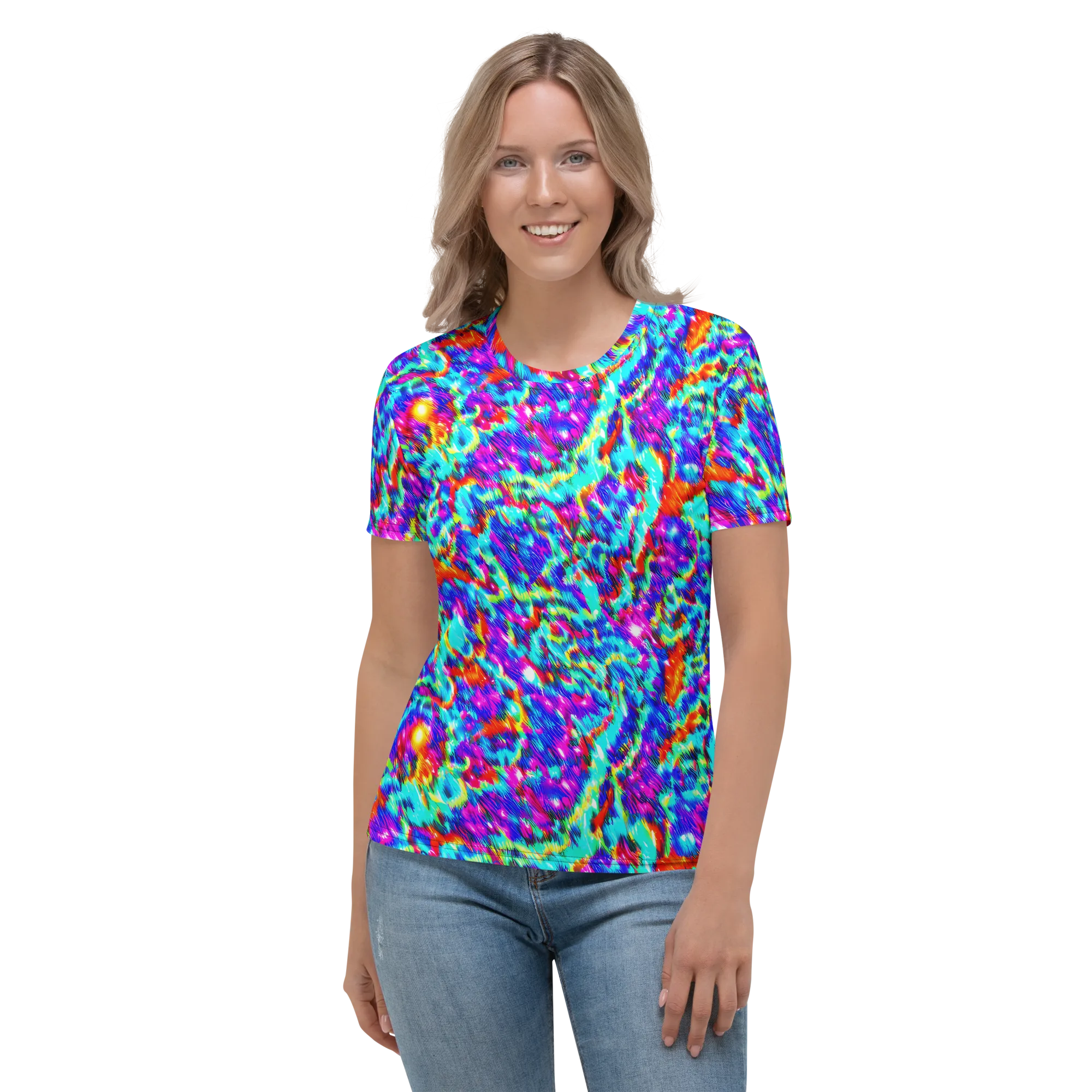 Laser Garden on Women's Crew Neck T-Shirt — Front