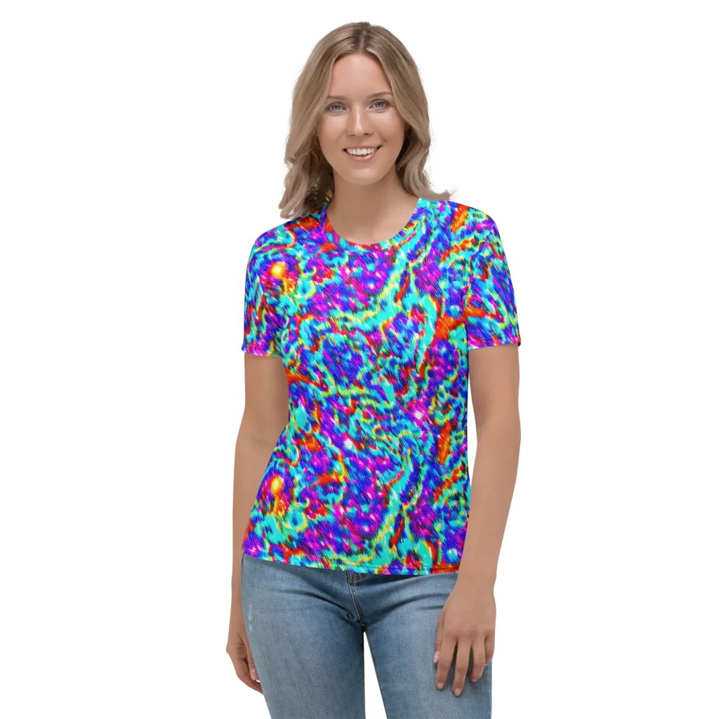 Laser Garden on Women's Crew Neck T-Shirt — Front