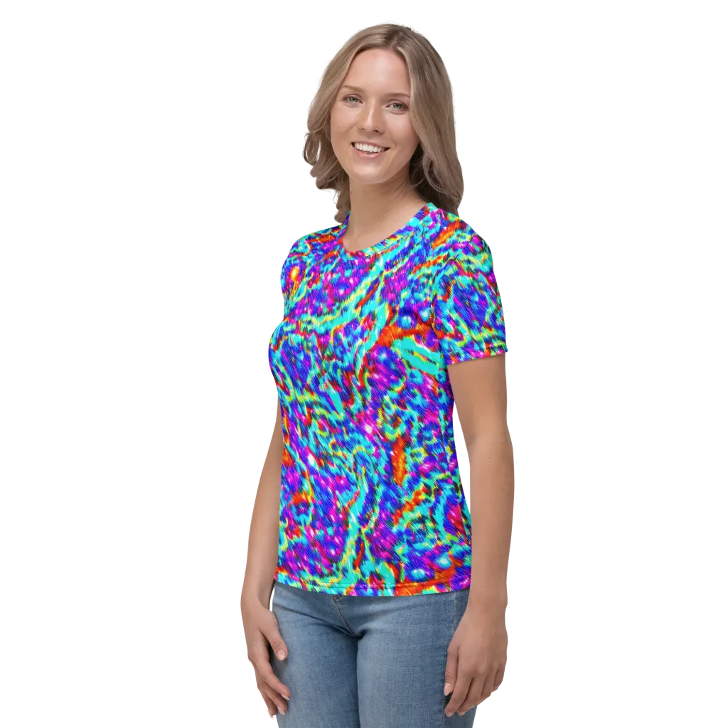 Laser Garden on Women's Crew Neck T-Shirt — Left
