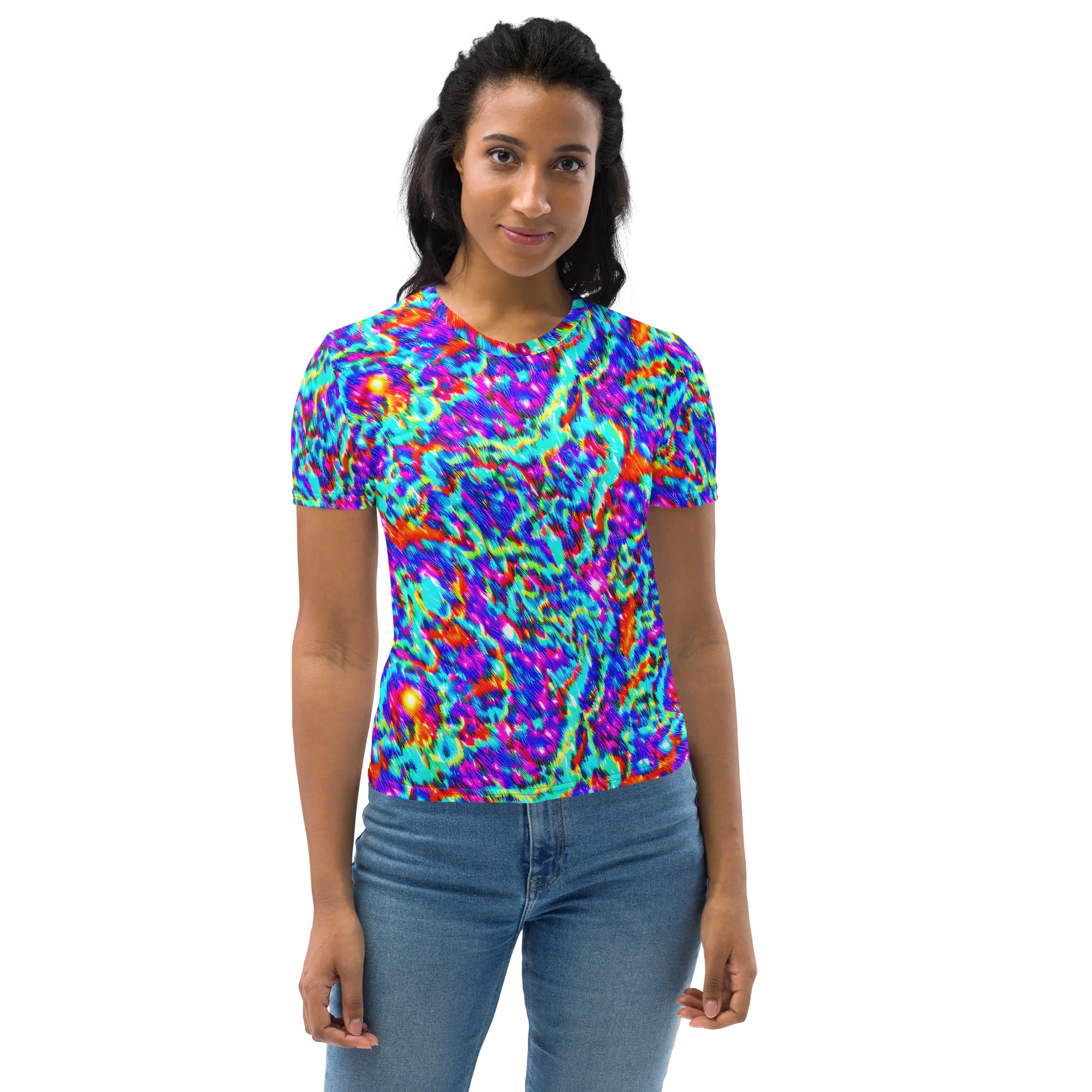 Laser Garden on Women's Crew Neck T-Shirt — Front
