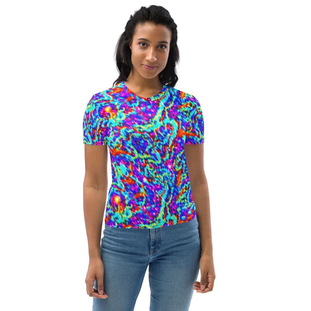 Laser Garden on Women's Crew Neck T-Shirt — Front
