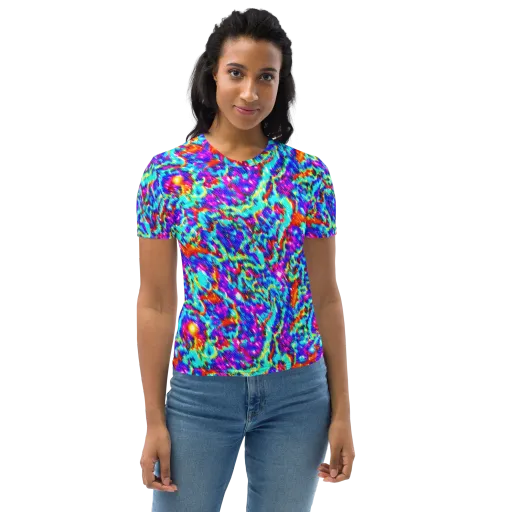 Laser Garden on a Women's Crew Neck T-Shirt