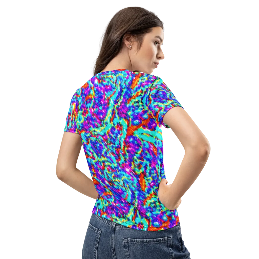 Laser Garden on Women's Crew Neck T-Shirt — Back