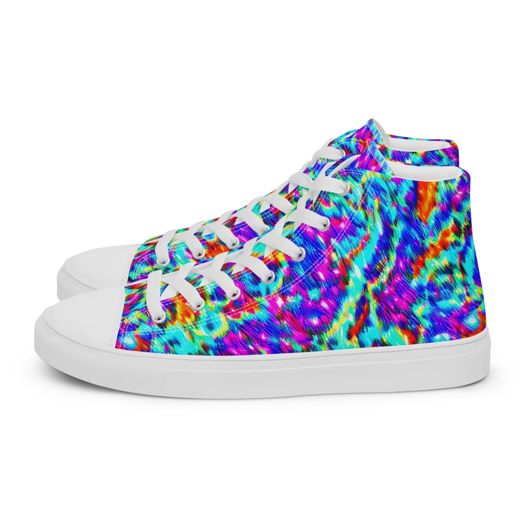Laser Garden on Women's High Top Canvas Shoes — Left
