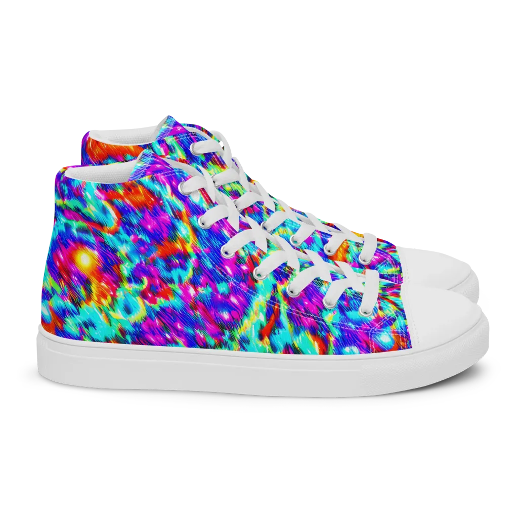 Laser Garden on Women's High Top Canvas Shoes — Right