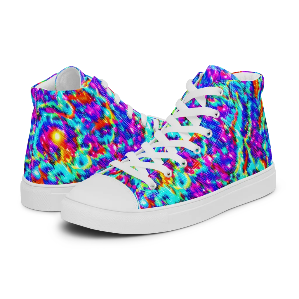 Laser Garden on Women's High Top Canvas Shoes — Left