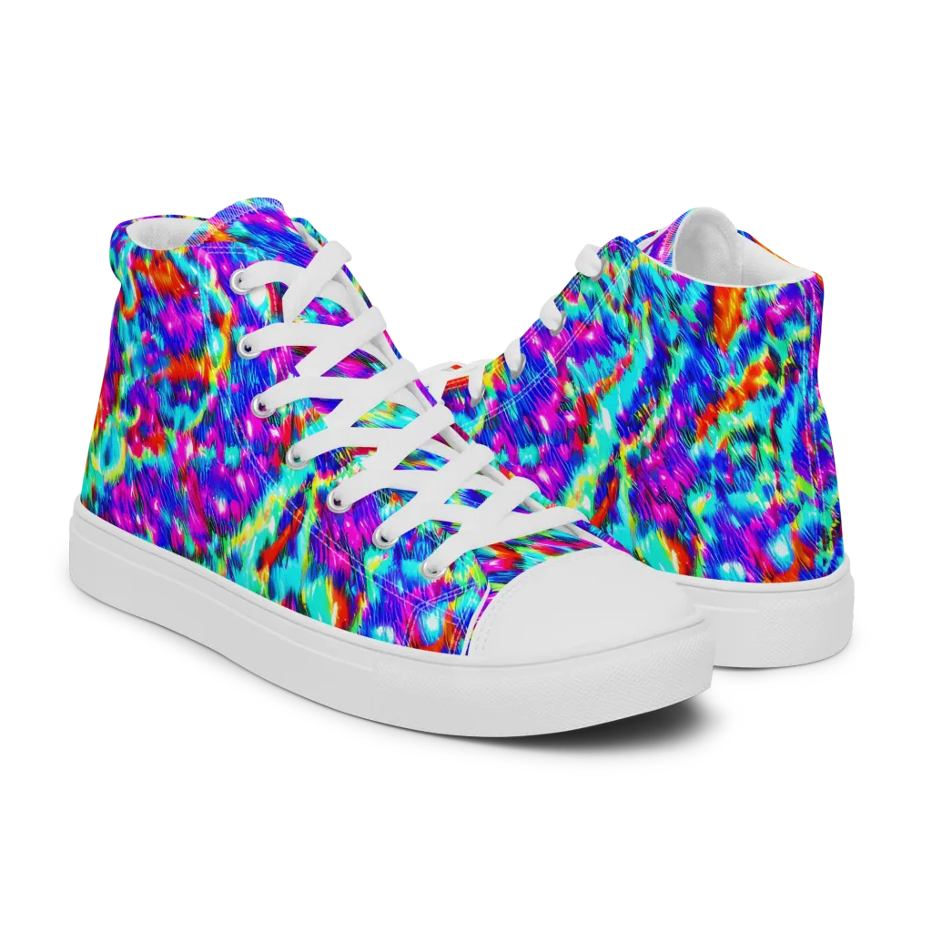 Laser Garden on Women's High Top Canvas Shoes — Right