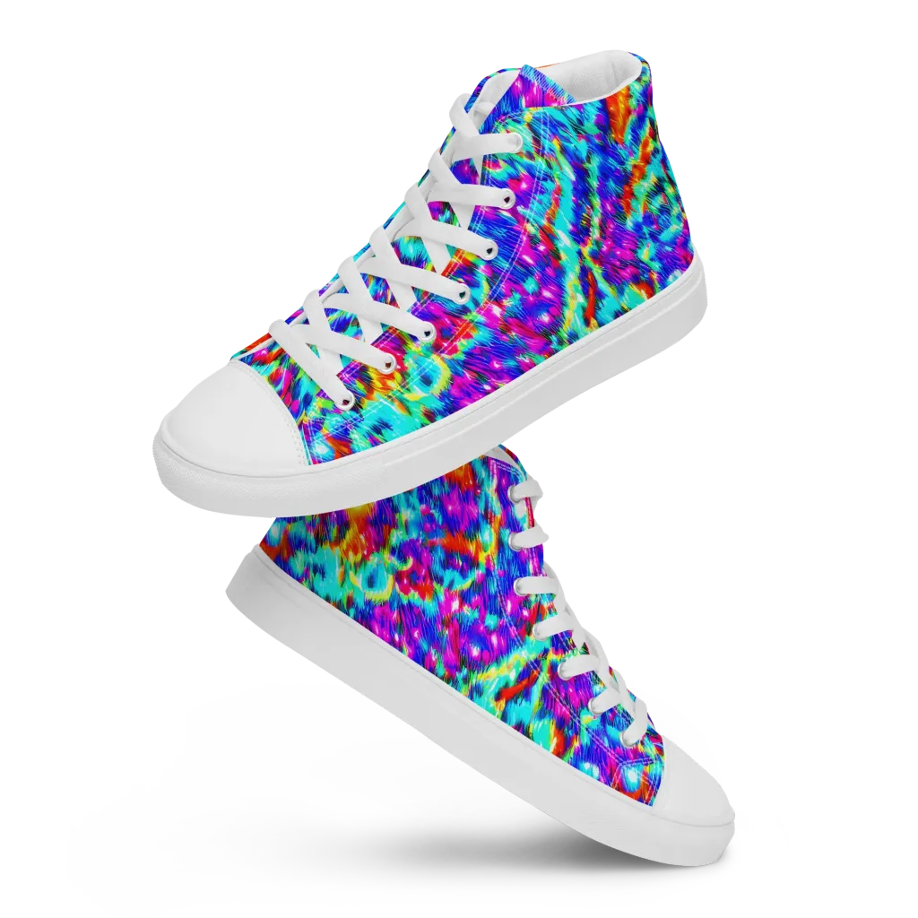 Laser Garden on Women's High Top Canvas Shoes — Front