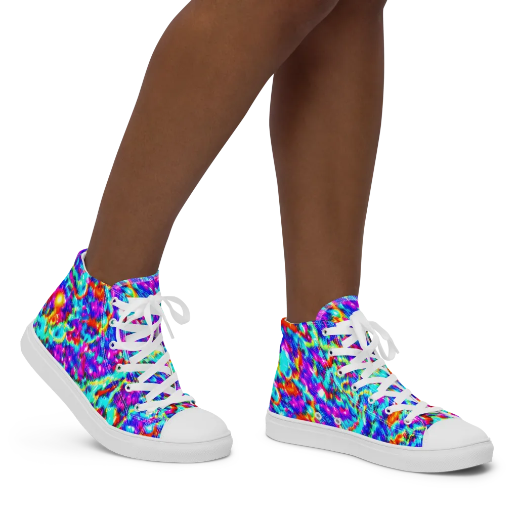 Laser Garden on Women's High Top Canvas Shoes — Right