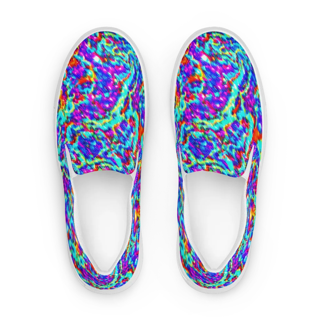 Laser Garden on Men's Slip-On Canvas Shoes — Front