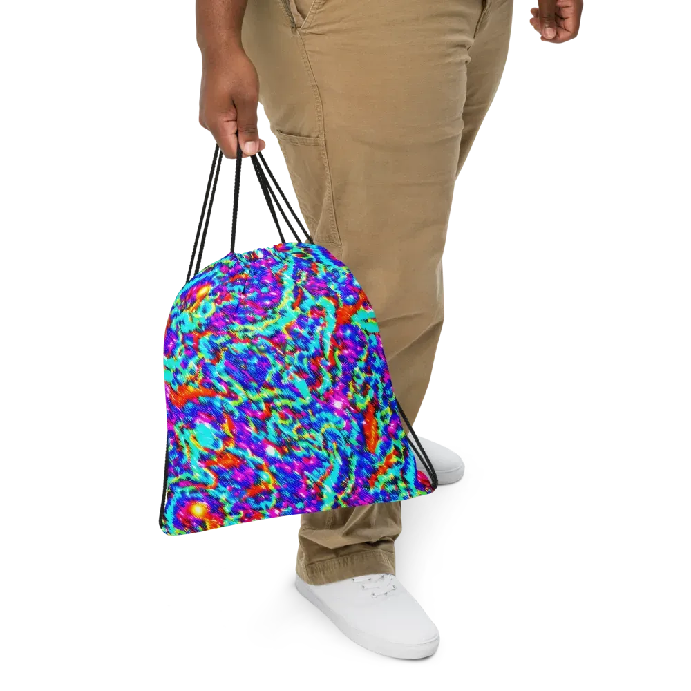 Laser Garden on Drawstring Bag — Front