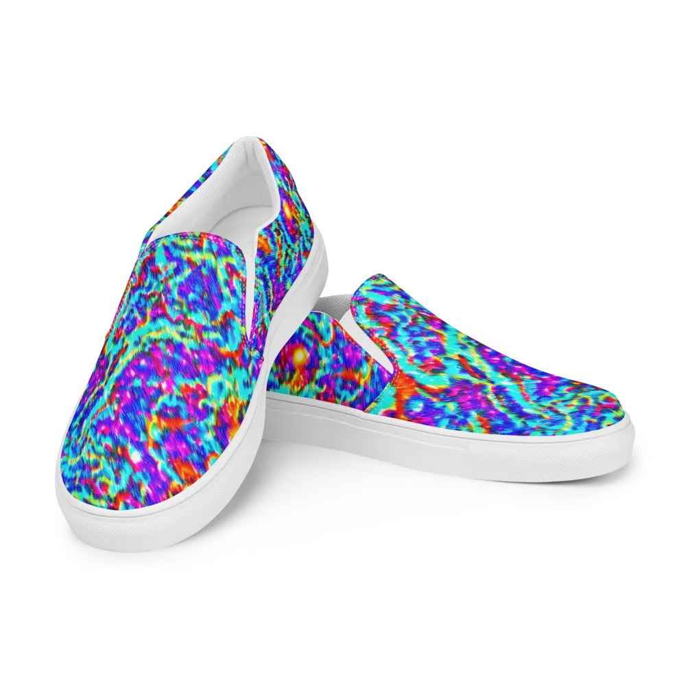 Laser Garden on Women's Slip-On Canvas Shoes — Left Front