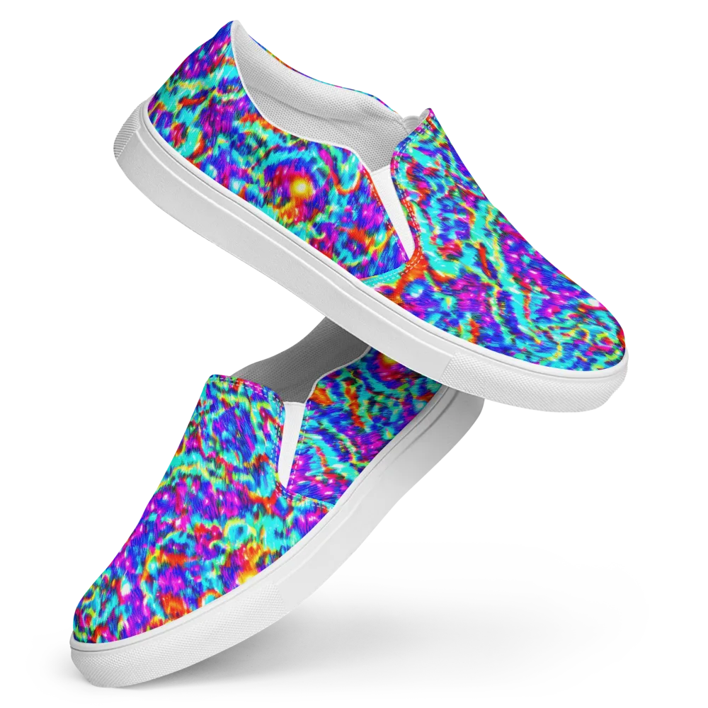 Laser Garden on Women's Slip-On Canvas Shoes — Front