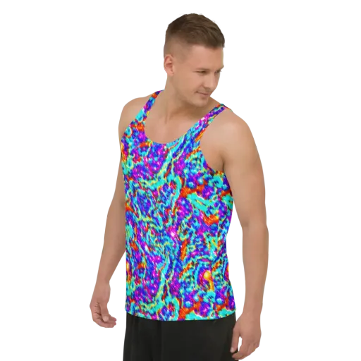 Laser Garden on a Men's Tank Top