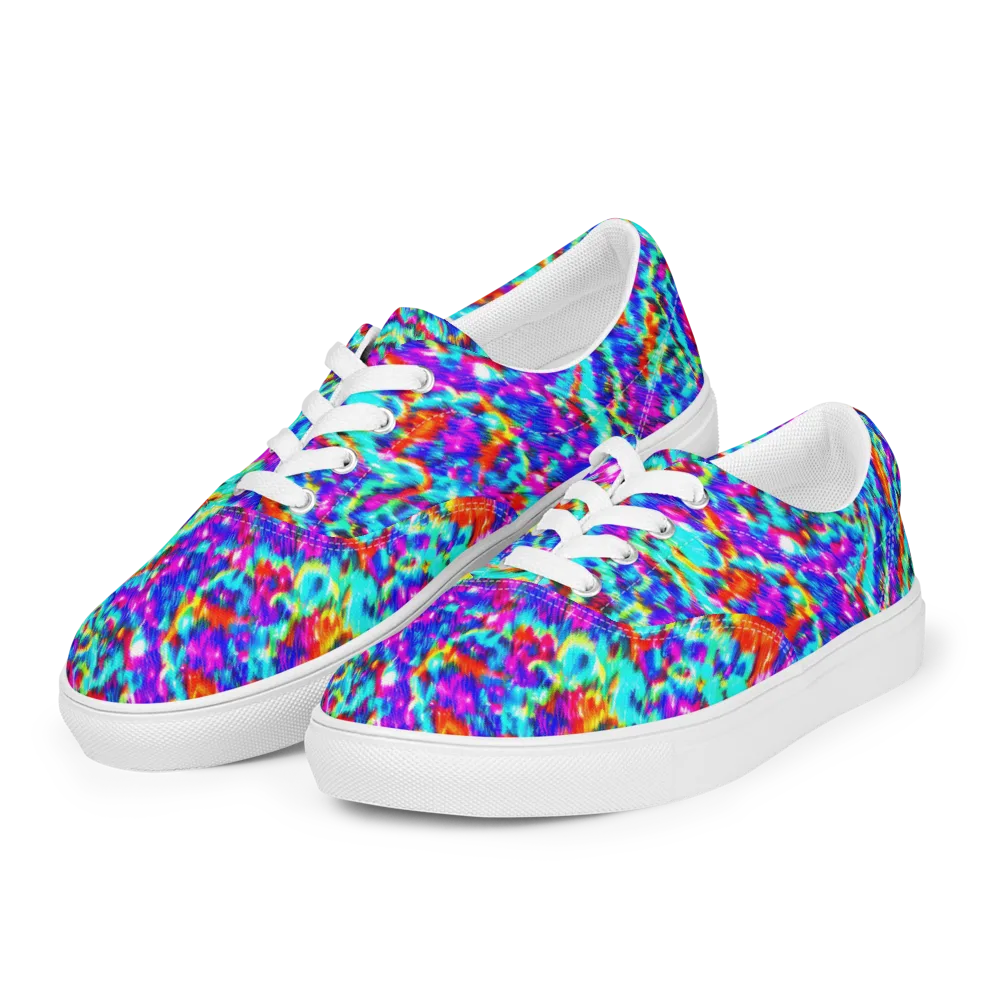 Laser Garden on Men's Lace-Up Canvas Shoes — Left Front