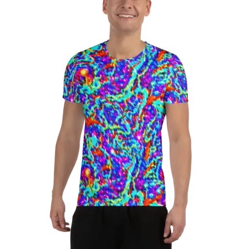 Laser Garden on a Men's Athletic T-Shirt