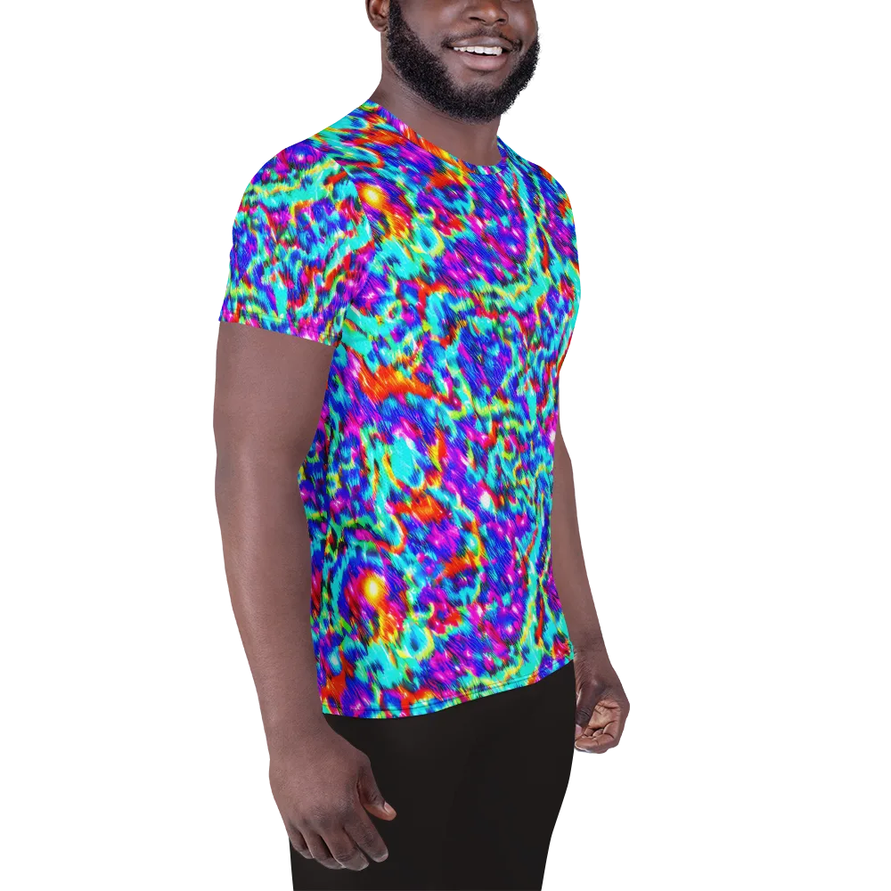 Laser Garden on Men's Athletic T-Shirt — Right