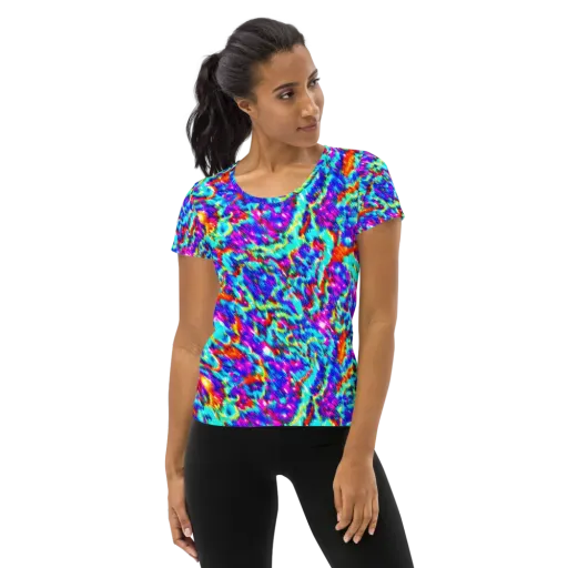 Laser Garden on a Women's Athletic T-Shirt