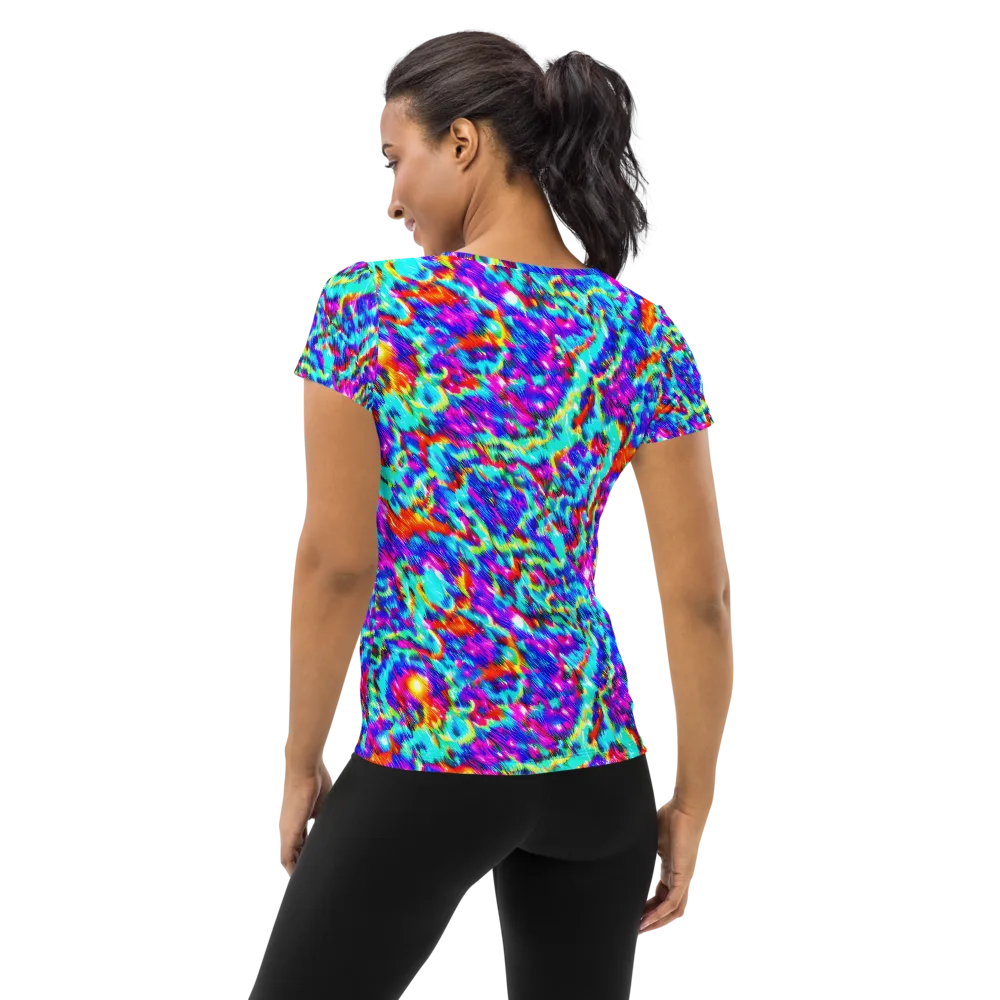 Laser Garden on Women's Athletic T-Shirt — Back