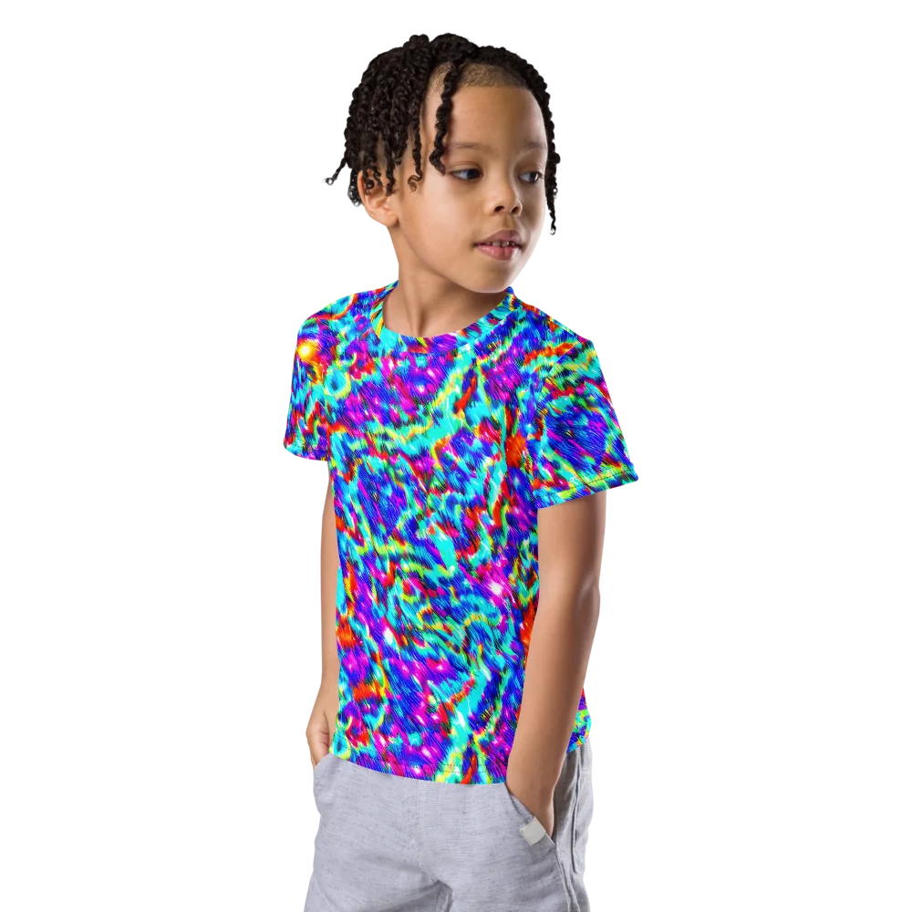 Laser Garden on Kids Crew Neck T-Shirt — Left Front