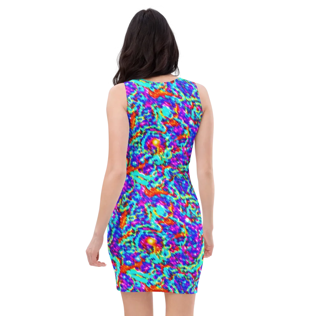 Laser Garden on Bodycon Dress — Back