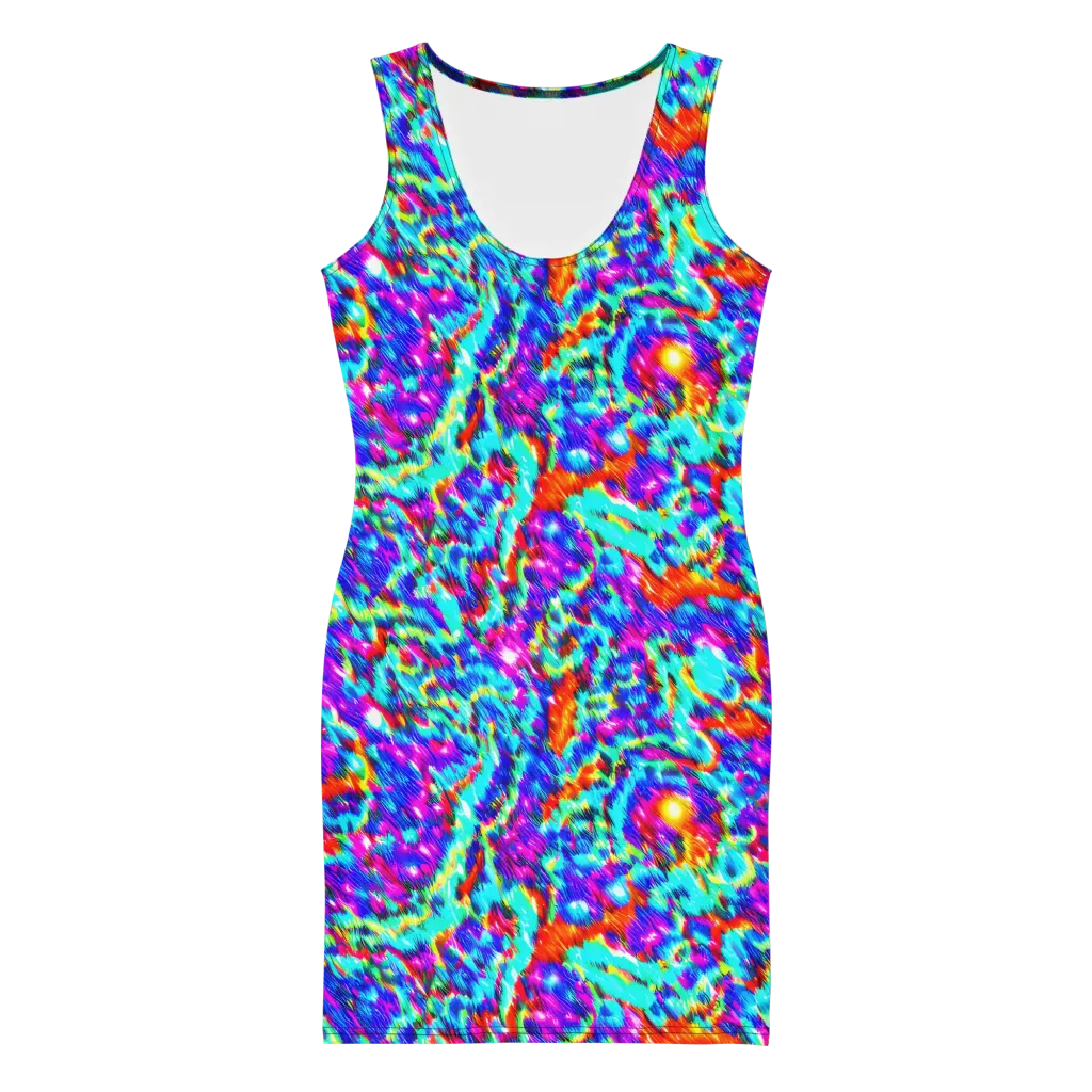 Laser Garden on Bodycon Dress — Front