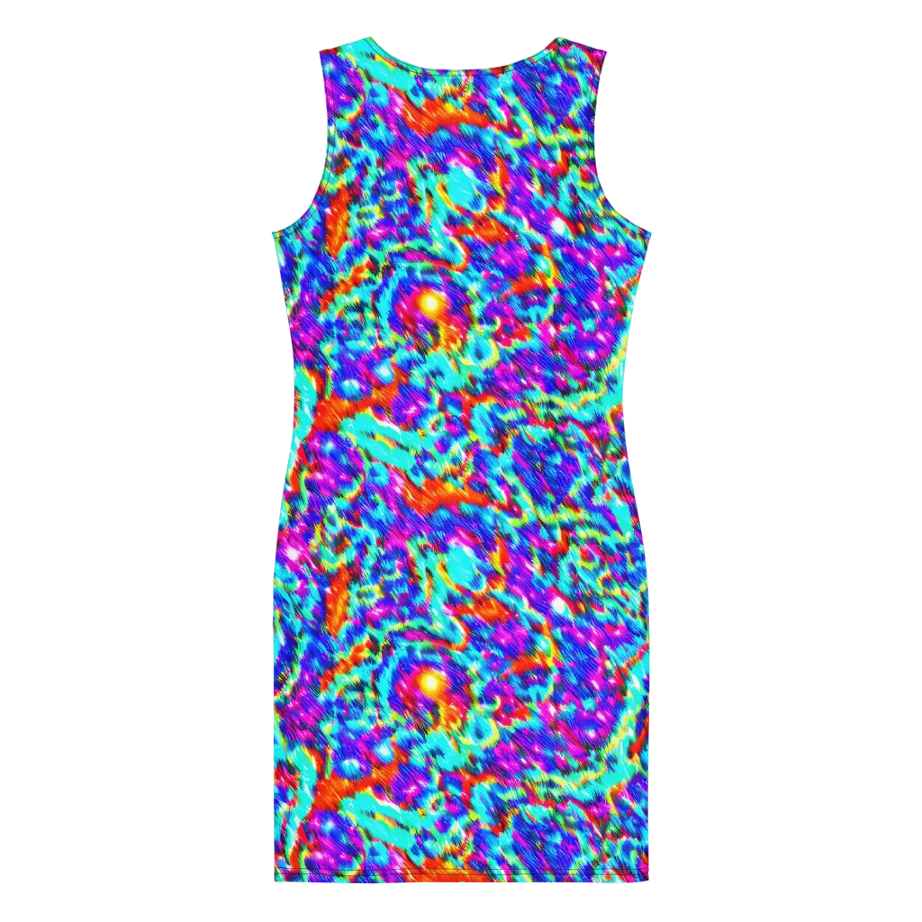 Laser Garden on Bodycon Dress — Back