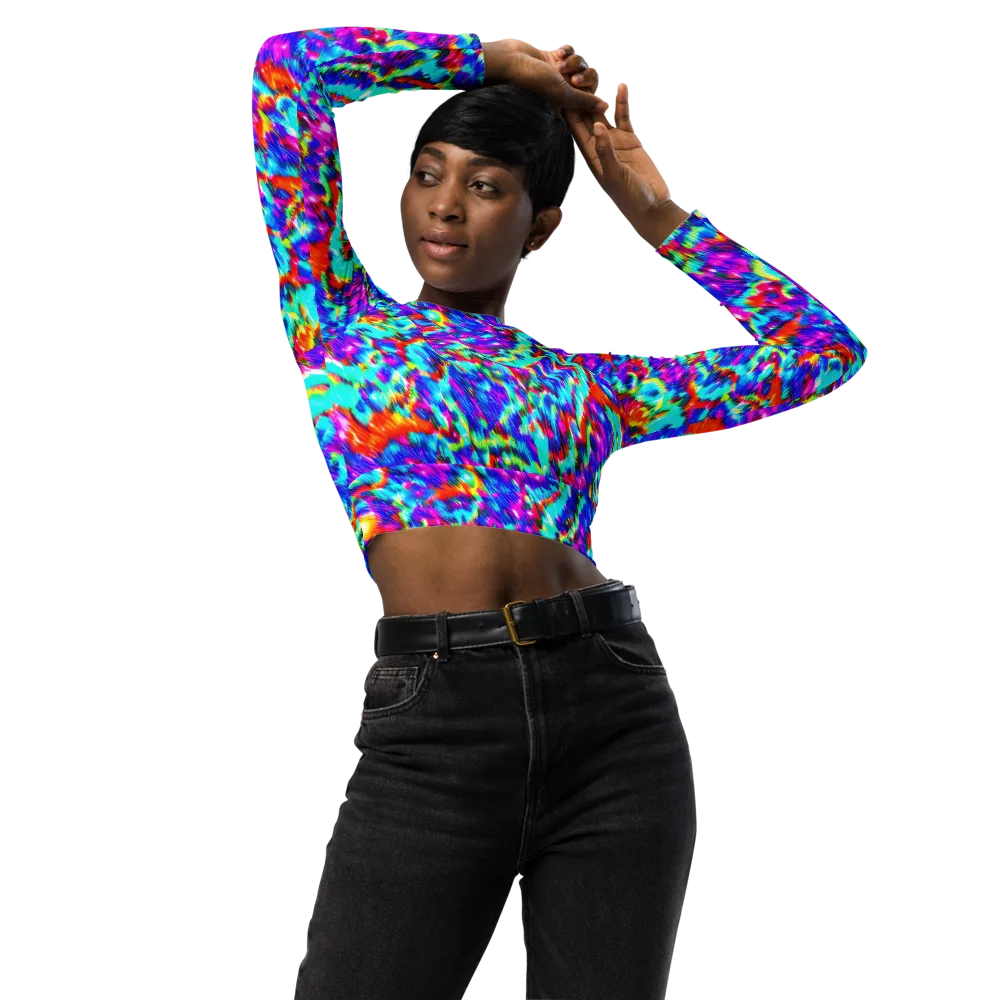 Laser Garden on Long Sleeve Crop Top — Front
