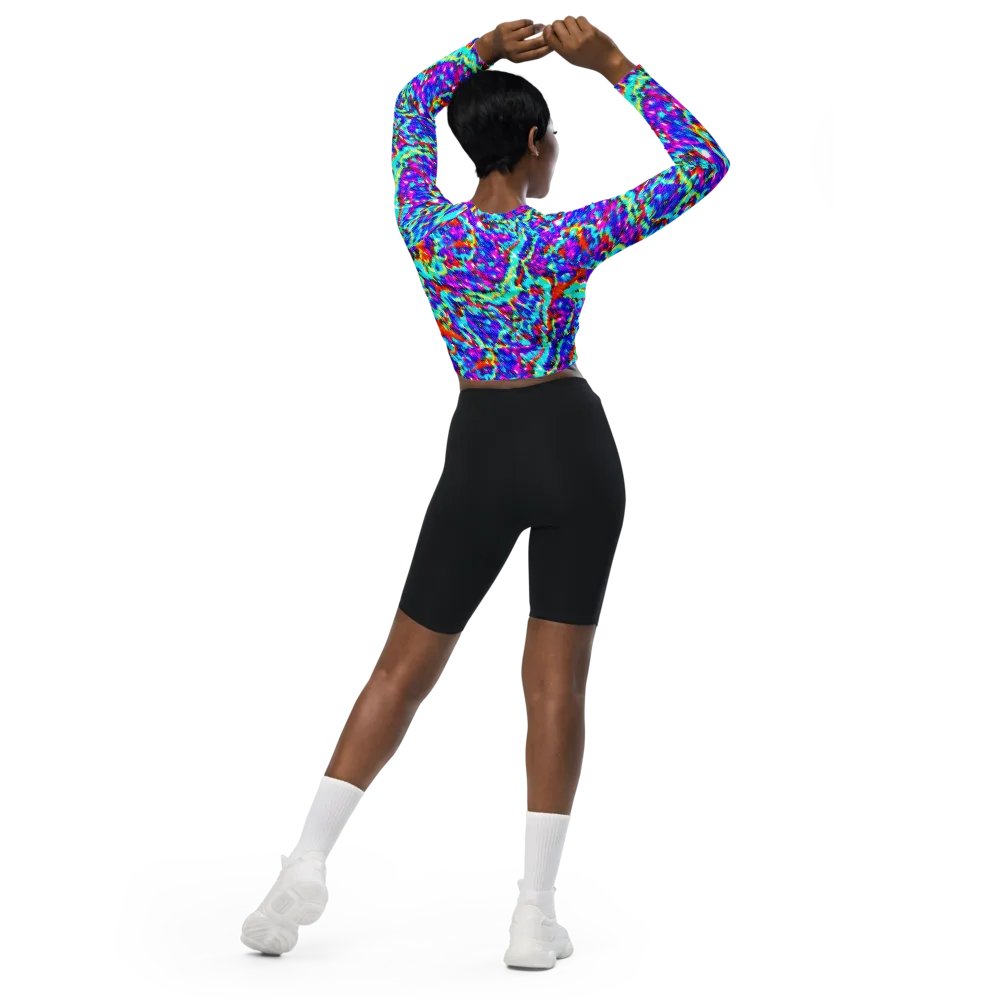 Laser Garden on Long Sleeve Crop Top — Back