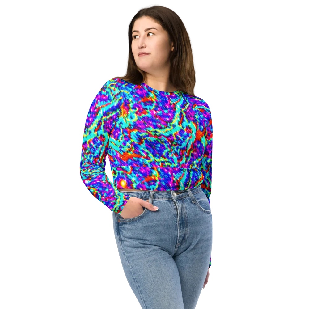 Laser Garden on Long Sleeve Crop Top — Front