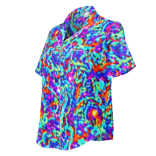 Laser Garden on a Women's Short Sleeve Pajama Top