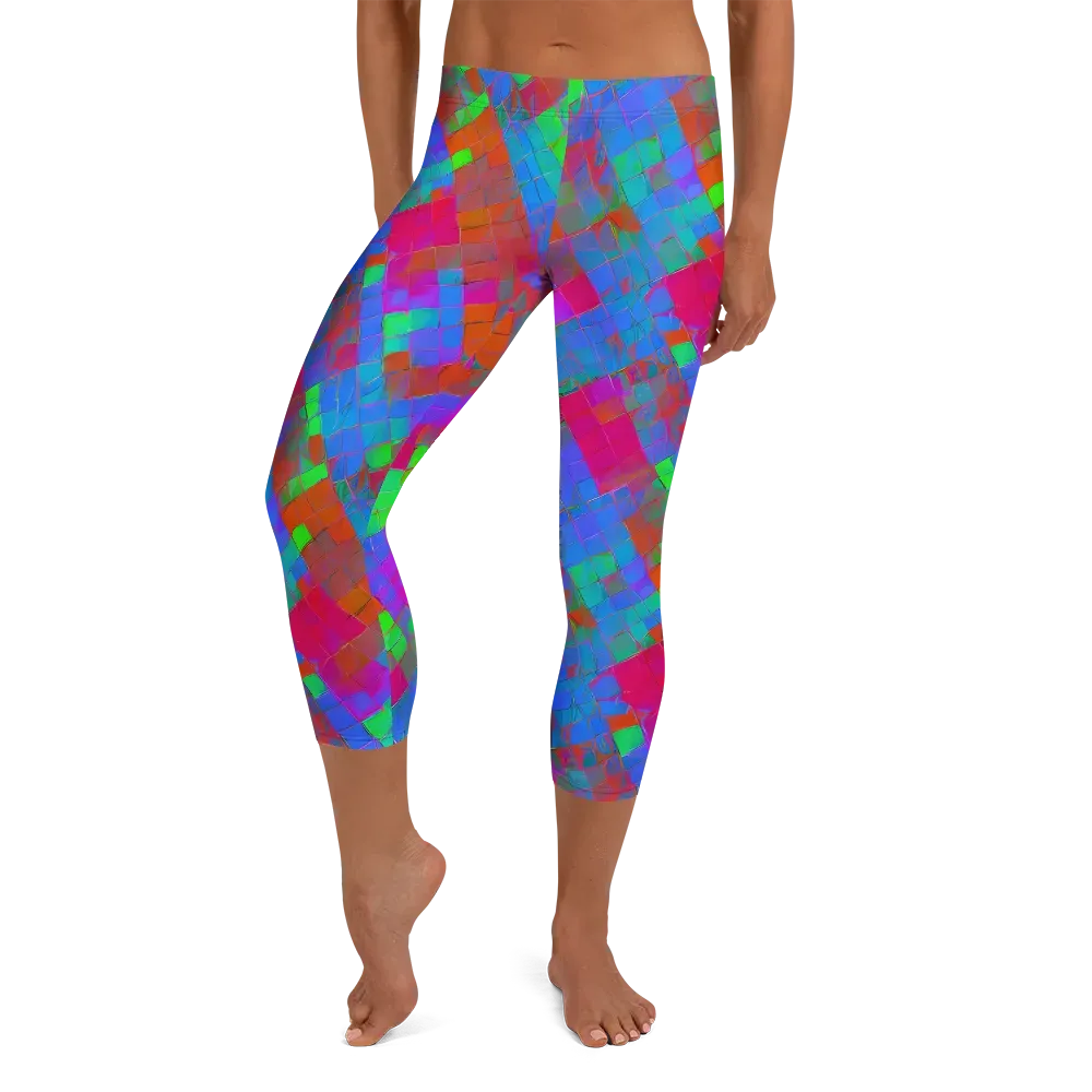 Chromatic Tapestry on Capri Leggings — Front