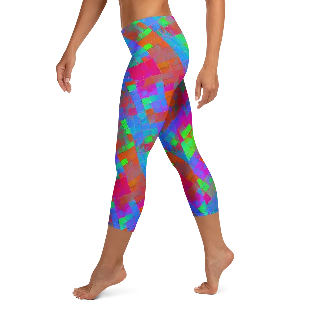 Chromatic Tapestry on Capri Leggings — Left