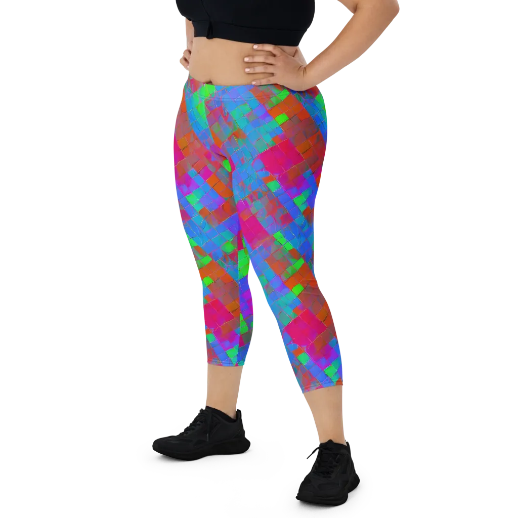 Chromatic Tapestry on Capri Leggings — Front
