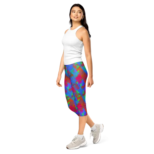 Chromatic Tapestry on a Capri Leggings
