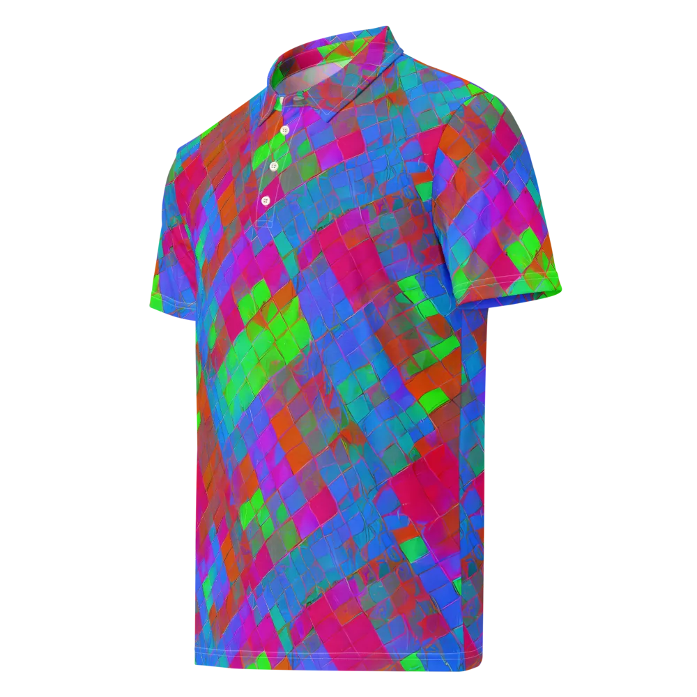Chromatic Tapestry on Men's Slim Fit Polo Shirt — Left Front