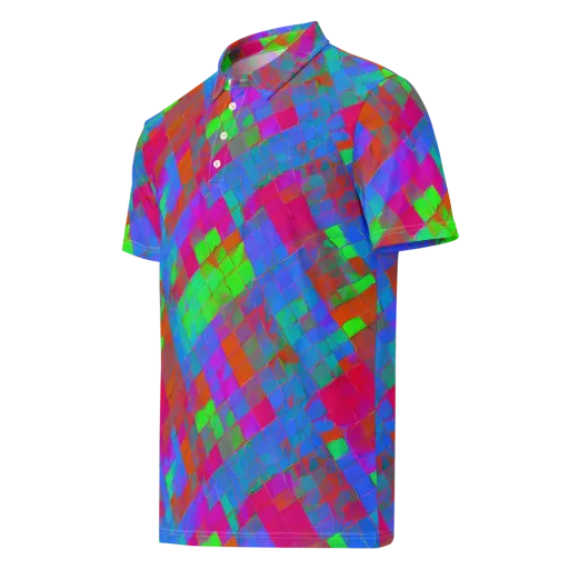 Chromatic Tapestry on a Men's Slim Fit Polo Shirt