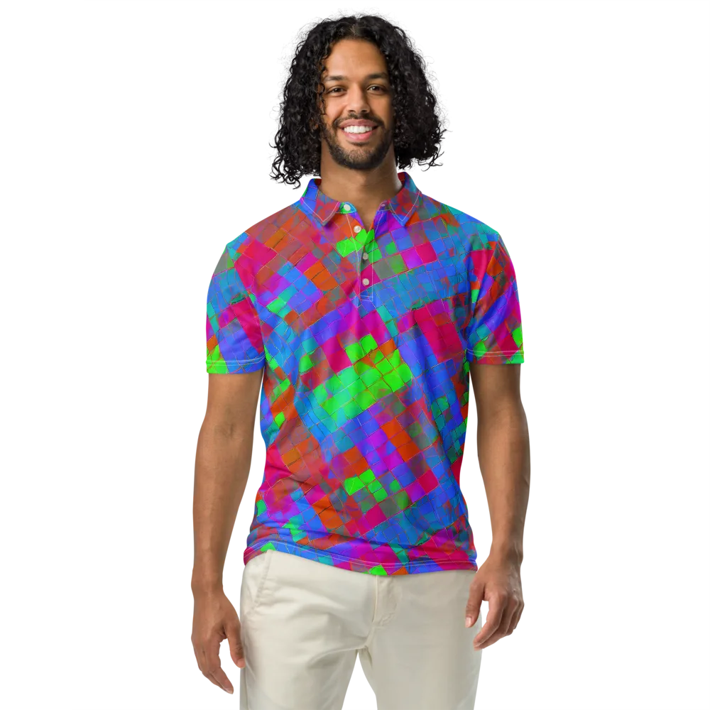 Chromatic Tapestry on Men's Slim Fit Polo Shirt — Front