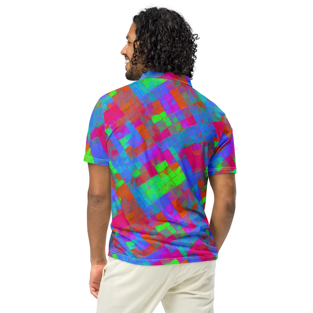 Chromatic Tapestry on Men's Slim Fit Polo Shirt — Back