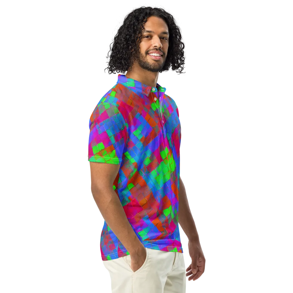 Chromatic Tapestry on Men's Slim Fit Polo Shirt — Right Front