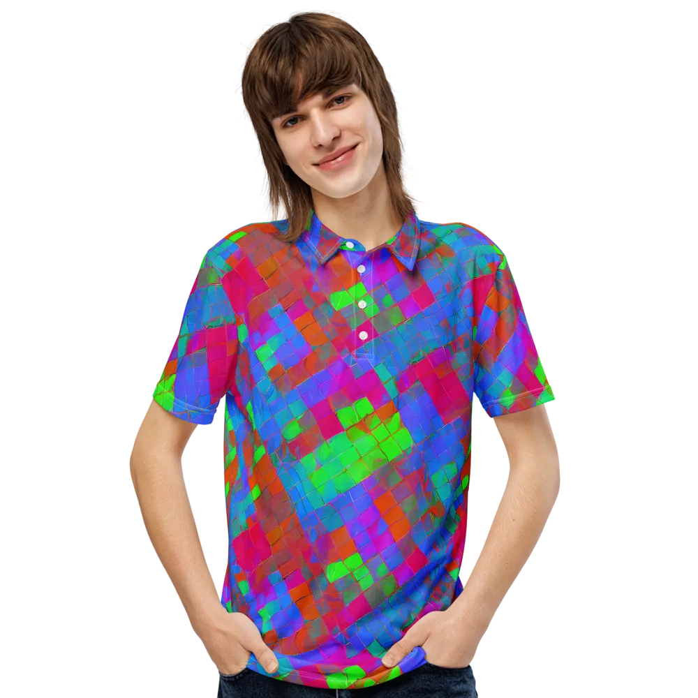 Chromatic Tapestry on Men's Slim Fit Polo Shirt — Front