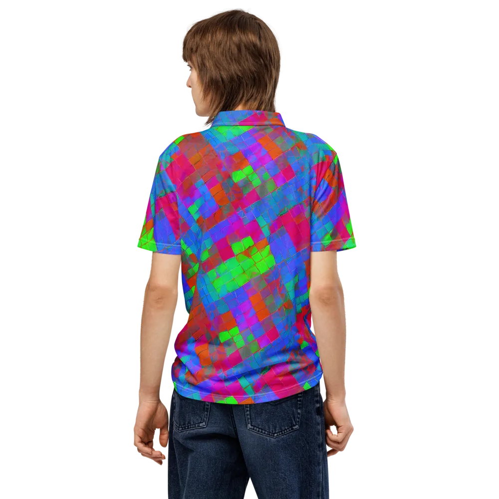 Chromatic Tapestry on Men's Slim Fit Polo Shirt — Back