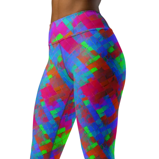 Chromatic Tapestry on a Yoga Leggings