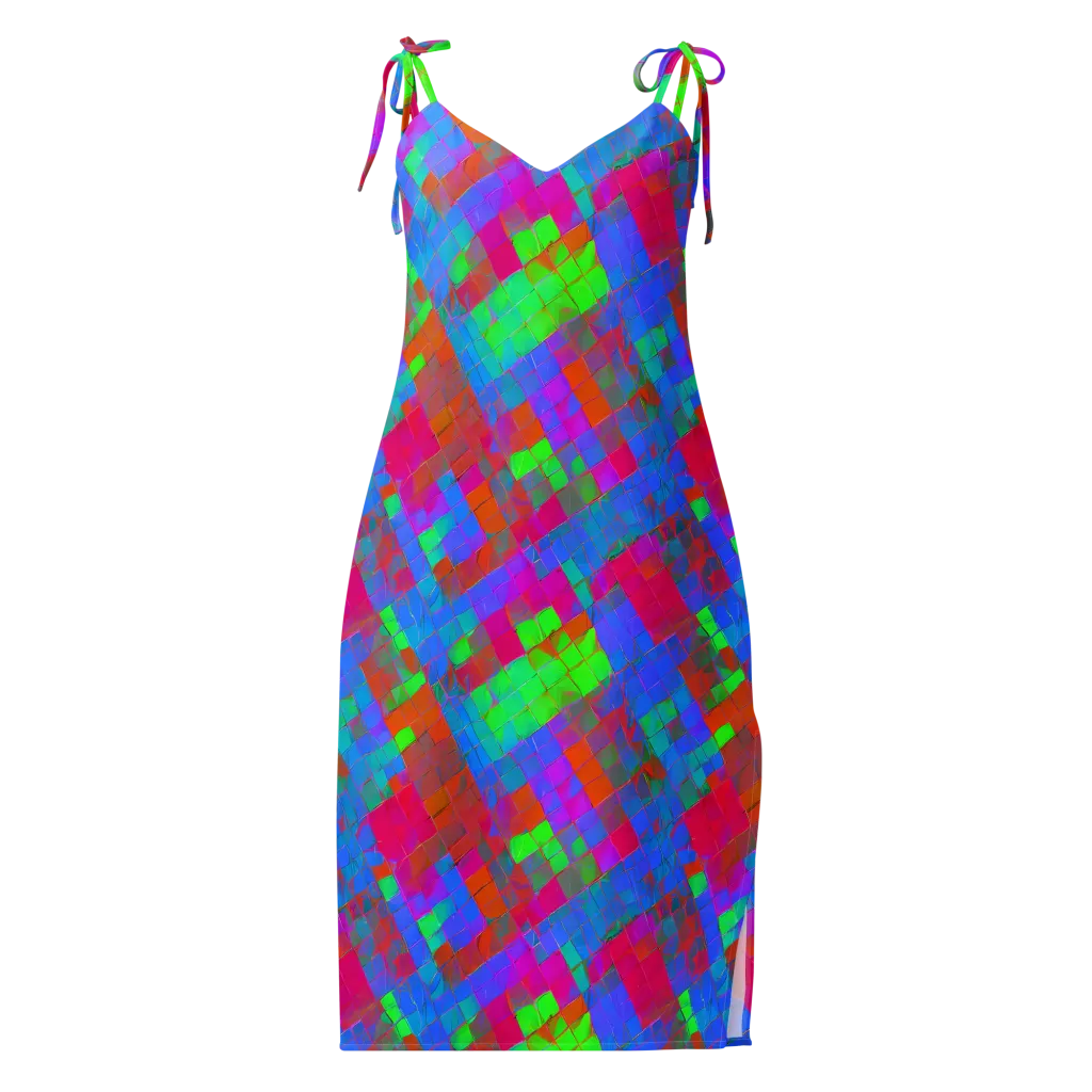 Chromatic Tapestry on Slip Dress — Front