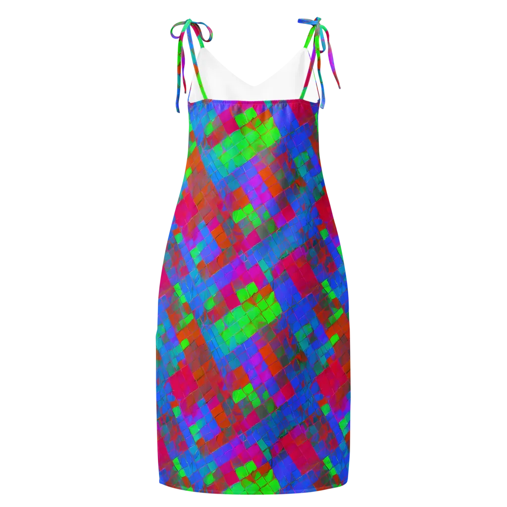 Chromatic Tapestry on Slip Dress — Back