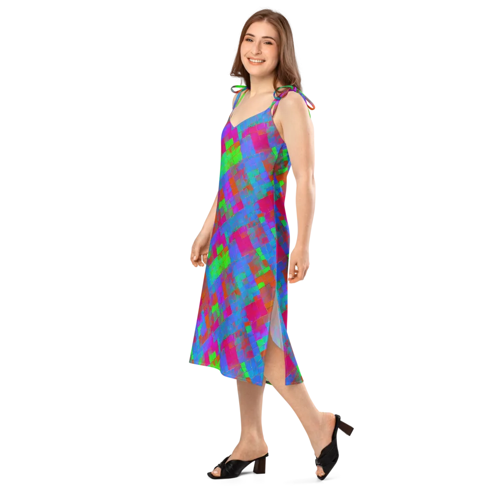 Chromatic Tapestry on Slip Dress — Left Front