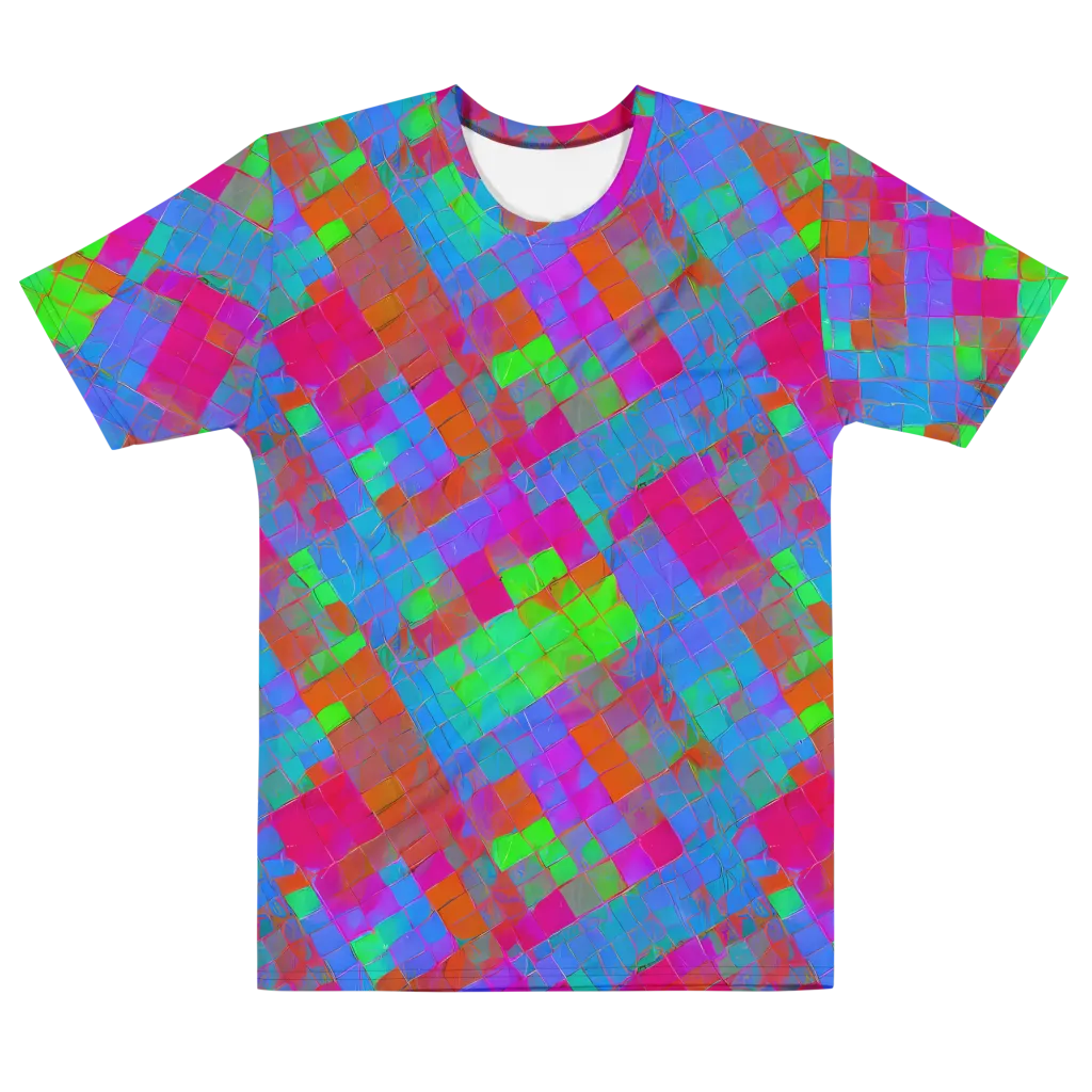 Chromatic Tapestry on Men's Cotton Crew Neck T-Shirt — Front